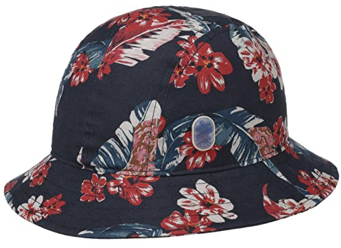 Stetson Flowlin Bucket Stoffhut - Hut mit Blumenmuster - Sommerlicher Fischerhut - Baumwollgefüttert & knautschbar - Damen - Frühjahr/Sommer blau M (56-57 cm)