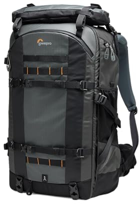 Lowepro Pro Trekker BP 650 AW II, Outdoor-Kamerarucksack, recyceltes & beschichtetes Material, 800mm-Objektive, wetterfeste Abdeckung, Spiegellose/DSLR, schwarz/dunkelgrau, versiegelte Reißverschlüsse