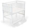 FabiMax Baby Beistellbett Flex mit innovativem Seitengitter für Boxspringbett, inkl. Matratze und Nestchen aus Netzstoff, Buche massiv weiß, Air/weiß mit Punkteband