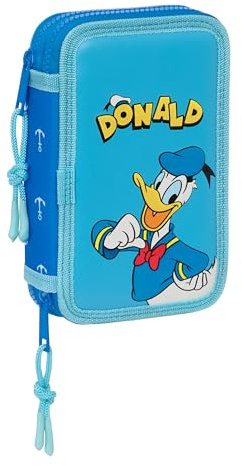 safta Donald - Trousse Scolaire pour Enfant, avec 28 Outils Inclus, idéale pour Les Enfants de 5 à 14 Ans, Confortable et Polyvalente, qualité et résistance, 12,5 x 4 x 19,5 cm, Couleur Bleue, Bleu,