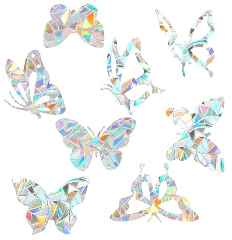 40 Stück Prisma Fensteraufkleber, Regenbogen Folie Fenster, Fensterbilder Selbstklebend, Vogelschutz Aufkleber Fenster, Anti-Kollisions-Aufkleber, Fensteraufkleber Vogelschutz