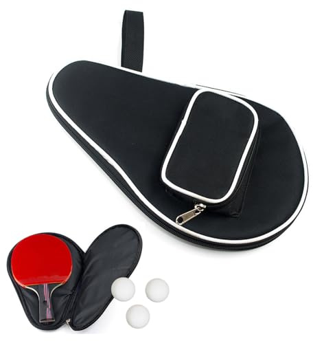 Table Tennis Bat Case, Table Tennis Bat Bag, Racket Cover Tables Tennis, Table Tenni Bag, Offers Space for 2 Bats, Extra Ball Compartment for 3 Balls, Drop-Proof Storage, Sports Accessory Bags