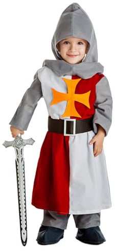 Boland - 82392 - Costume enfant chevalier médiéval 5 pièces, costume pour fête à thème ou carnaval, costume de conte de fées