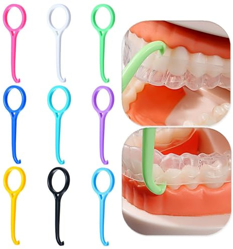 Outil de Suppression D'Aligner, 9 Pcs Dissolvant D'appareil Dentaire Invisibles Support Orthodontique Extracteur pour les Soins Bucco-dentaires (9 Colors)