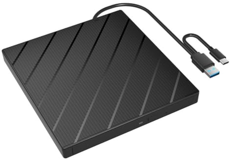 Fegtrtyoa Lettore CD/Dvd Esterno USB 3.0, Masterizzatore CD/Dvd, Lettore Dvd/CD Esterno per PC, Laptop, Desktop