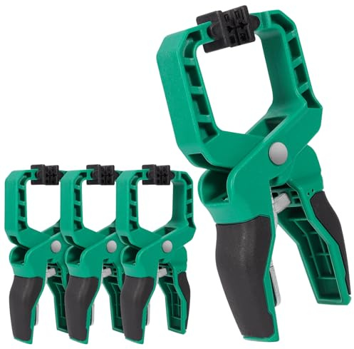 GLOSKIN Morsetti da Falegname in 4 Pezzi, Pinze con Forza di Serraggio Eccellente e Ampia Apertura,Design ispessito,Morsetti a Molla con Fibbie Fisse Integrate Set di utensili da cucina