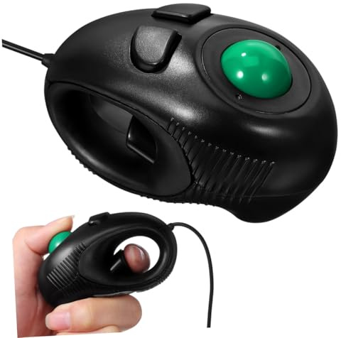 Gatuida Souris Trackball Filaire Mini 4d Noire en Plastique Rigide | 3 Boutons, Format Léger et Compact, Conception hors Bureau, pour Ordinateur et Bureau