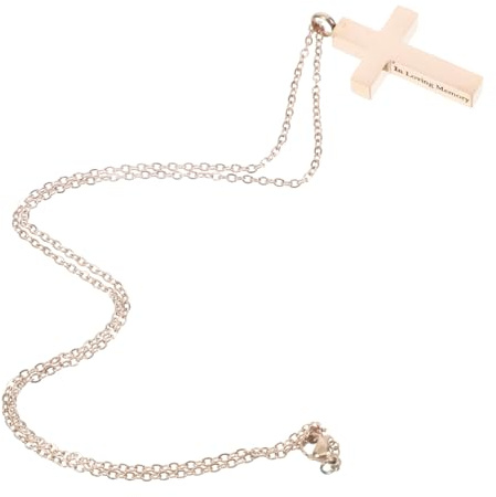 GANAZONO Collier Urne Croix Acier Inoxydable pour Cendres Funéraire pour Hommes et Femmes Pendentif Urne pour Mémorial avec Boîte Élégante