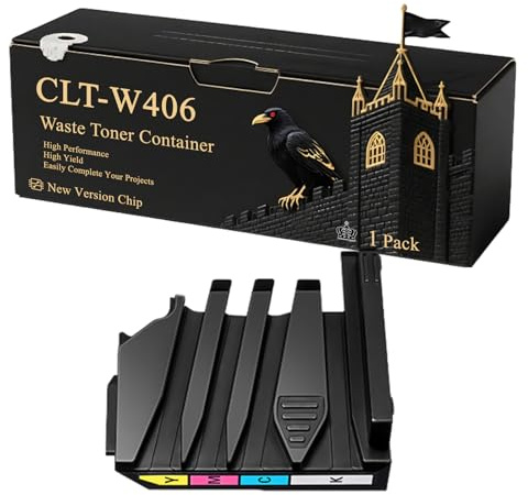 CLT-W406 Waste Toner Container Compatible for Samsung CLP-360 CLP-365 CLP-365W CLX-3300 CLX-3305 CLX-3305FN CLX-3305FW CLX-3305W Printers, With Chip, 7000 Pages, Vibrant Colours (1 Pack Black)
