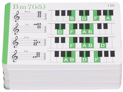 Aramox Music Flash Cards, Color-Coded Chords, Copper Plate Paper, For Easy Learning, Educational Resource Enhancement