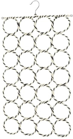 Sewroro Porta Cravatte e Grucce per Sciarpe in Carta Intrecciata Anello Porta Abiti Leggero e Compatto 28 Ganci Organizzatore per Guardaroba Multifunzione per Sciarpe e Colore Casuale