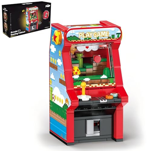 MEIEST Set di mattoncini da costruzione retrò per adulti, bella collezione vintage di blocchi di costruzione, regali creativi per la decorazione di casa e ufficio (cabinetta arcade per il gioco)