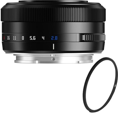 TTArtisan AF 27mm f/2.8 Objetivo Pancake APS-C (Equivalente 40.5mm) – Kit con Filtro UV de Protección 39mm – Autofoco STM, Compacto y Ligero, Ideal para Street y Viaje, para Sony E (Negro)