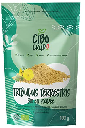 Tribulus Terrestris Poudre Bio - 100g. Contient Alcaloïdes Vitamine C et Acides Aminés. Contient Saponines et Flavonoïdes aux Propriétés Antioxydantes et Anti Inflammatoires.