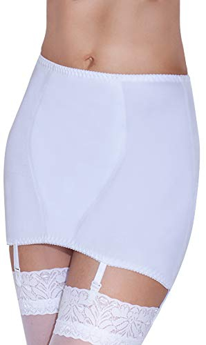 Bauchweg Unterwäsche Miedergürtel Damen mit Bauch-Weg-Effekt Strapsgürtel Strumpfhalter Shapewear Stark Formend Hüftgürtel mit Strapse (104, Weiß)