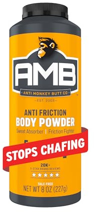Anti Monkey Butt Body Powder for Women & Men - Talc-Free, Hypoallergenic Formula for Anti-Chafing & Anti-Itch - Absorbs Sweat & Fights Friction - With Calamine - 8 oz