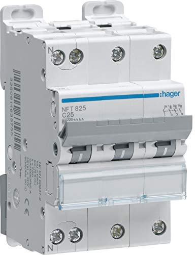 disjoncteur - 3 poles + neutre - 6-10ka - courbe d - 32a - 3m - hager ngt832