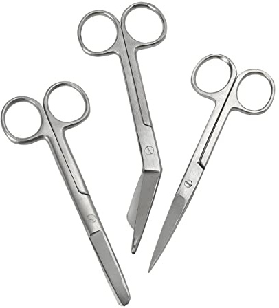 Safety First Aid Group Q2319PK3 Assorted Stainless Steel Nursing/Lister Scissors (pack of 3)
