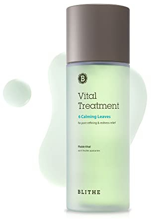 BLITHE koreanische Hautpflege 6 Blätter klare Essenz zur Linderung von Rosazea & Rötungen - Kühlende Feuchtigkeitscreme mit BHA Toner für Gesicht, Mitesser & Akne, Wintergrüner grüner Tee, 150ml