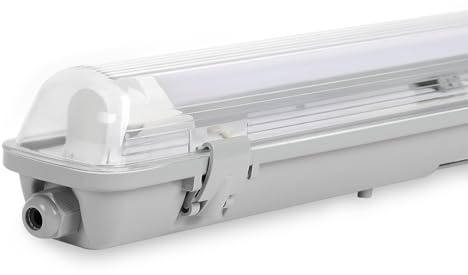 Sonnewelt Reglette LED garage 120cm Eclairage Led etanche 18W 1530LM IP65 T8 Tube Reglette Led etanche,Blanc neutre 4000K Eclairage Garage Atelier Plafonnier pour Atelier,Sous Sol,Bureau