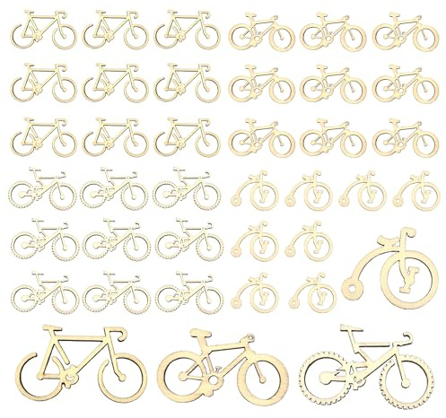 CHENNAN 40 stycken trähjärtan skivor egen tillverkad cykel trähantverk dekorationer naturliga trädekorationer mångsidiga för gör-det-själv pyssel ornament bröllop fest heminredning gåva (6 cm)