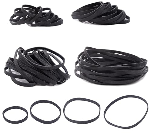 100 Stücke Gummibänder Schwarz Gummis Gummiringe Naturkautschuk Elastische Breite Dicke Gummibänder Gummiband Haushaltsgummi für Camping Survival Robuste Bürobedarf（2,5/4/6/7cm）