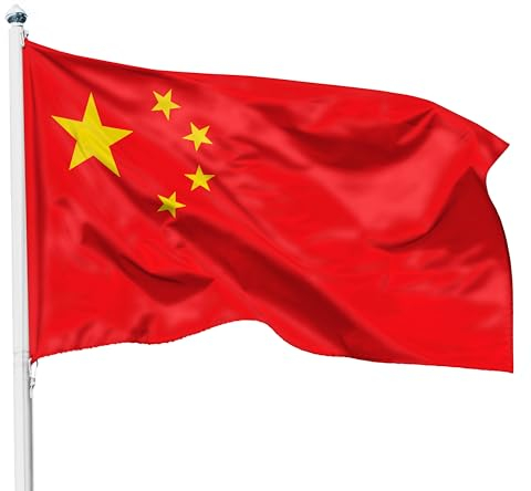 PHENO FLAGS China Flagge 90x150cm - wetterbeständige Fahne mit Messingösen, 100% Polyester, robuste Doppelnaht & in lebendigen Farben - ideal für Flaggen-Liebhaber
