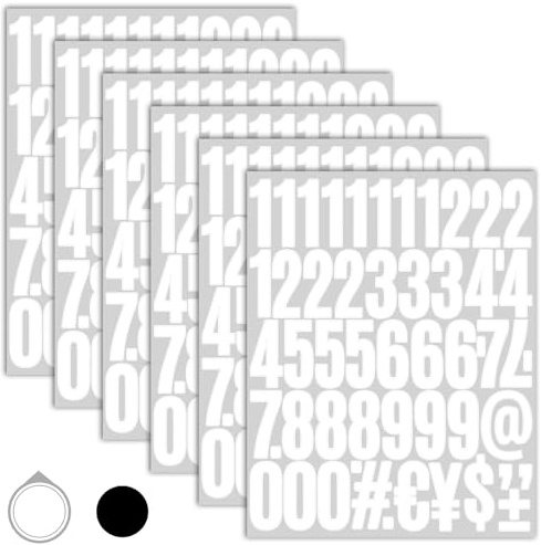 Seloom 6 Sheets 2 Inch Vinyl Mailbox Numbers Stickers Self Adhesive,Waterproof Address House Number Decals Stickers Kit for Outside Mailbox,Signs,Window,Door,Water Bottles,Cars,Home,Business(White)