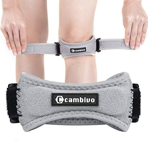 CAMBIVO Genouillère Rotulienne Réglable 2 Pièces, Genouillère Sport, genouillere Sangle Support Genou, Sangles de Genou pour Tendon Rotulien, Soutien des Genoux, Fitness, Sport, Running