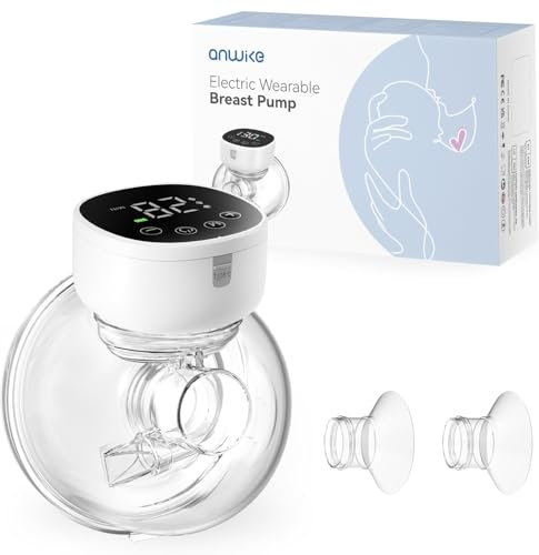 Electric Breast Pump, Hands Free Breast Pump Portable Wearable, Low Noise, 9 Levels 3 Modes with LCD Display, Painless Rechargeable Wireless Breast Milk Pump Electrical with 19/21mm Flanges Insert