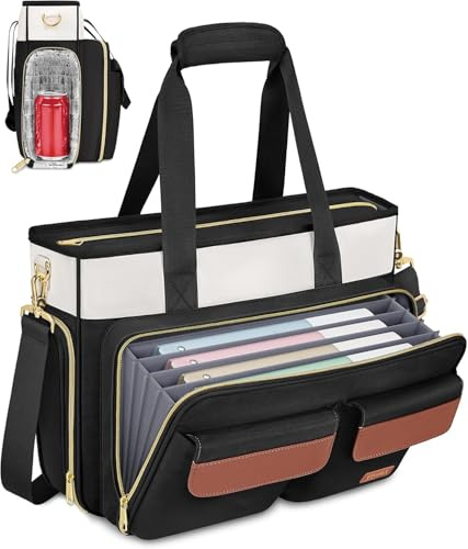 Ytonet Teacher Bag for Women, 15.6 Inch Laptop Tote Bag with Laptop Protective & Accordion File Pockets, Work Bags for Women Nurse Bags Teacher Gift Briefcase for Office, Business, College, Nursing