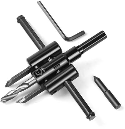 1 pz 30/40-120/200/300 mm sega a tazza circolare regolabile tipo aeronautico apri fori fresa a tazza circolare punta da trapano strumento for lavorazione del legno fai da te(30-300mm Alloy)