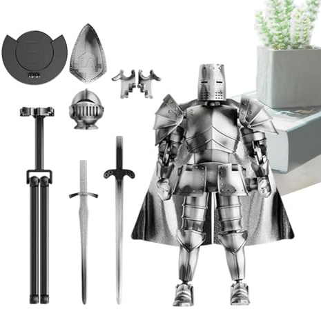 Action Figure Modello, Statua Cavaliere Medievale Multi-snodato, Figura completamente mobile con Testa Rotante, Decorazione Posabile Scrivania per Tavolo da Pranzo Libreria, Ufficio o Espositore da