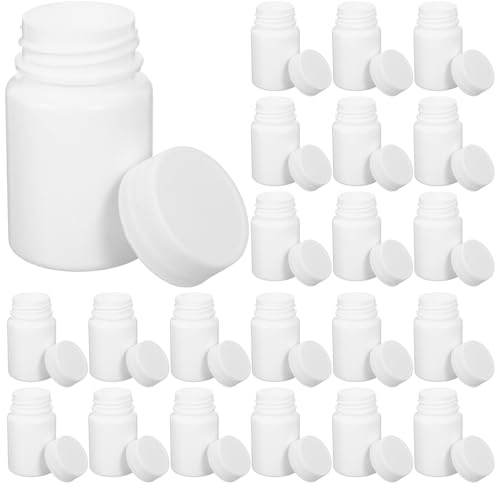 PLAFOPE 100 pezzi Bottiglie per Pillole da Viaggio Contenitori Ermetici in PE con Tappo Vite Flaconi Compatti e Resistenti per Vitamine Integratori e Medicinali Solidi
