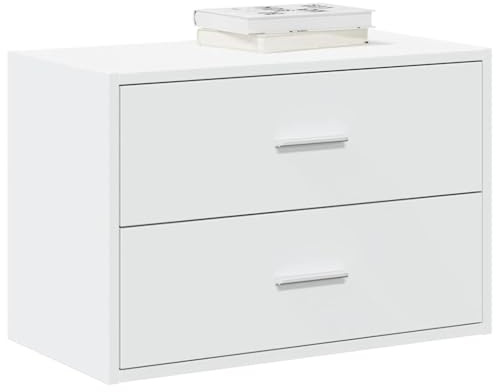 Cómoda, Armario De Almacenamiento, Armario Con 2 Cajones Blanco 60x31x40 cm Material Derivado De La Madera Cómoda para Salón, Cocina, Oficina En Casa, Pasillo, Montaje Sencillo