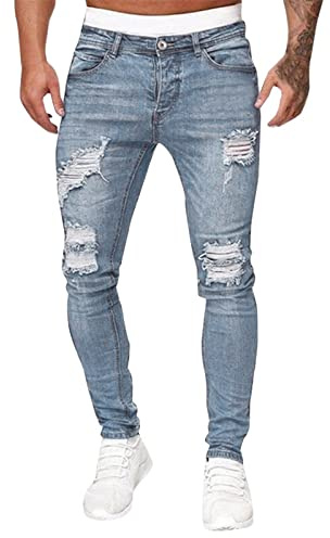 Slim fit jeans herr ribbade: Jeansbyxor andas deminbyxor nötningsbeständiga jeans college stretchjeans streetwear fritidsbyxor enfärgade utomhusbyxor klassiska lediga slip-byxor