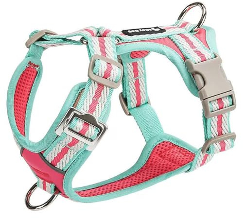 Harnais Ajustable spécialement conçu pour Les Boxer. Ce Harnais Anti-Traction de Type Gilet est doté d'un Anneau en D métallique et d'un Tissu en Maille Douce et Respirante. D S