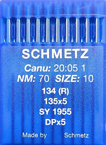 SCHMETZ Lot de 10 aiguilles rondes pour machine à coudre System 134 (R) Industrie St. 70