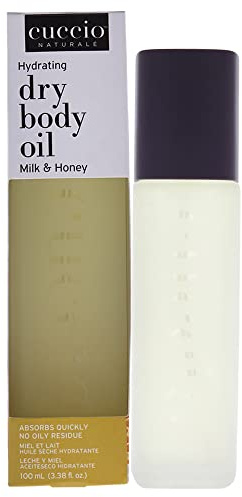 Cuccio Hydrating Dry Body Oil, Milk & Honey, 100ml, Lightweight Nourishing Fast Absorbing Non Greasy Body Oil for Dry, Sensitive Skin, Hand & All-Over Body Use