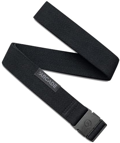 Arcade The Original Slim Unisex Adventure Belt, Narrow Width Repreve Elastic Stretch Webbing, Micro Adjust Buckle, Ranger Slim - Midnighter Black