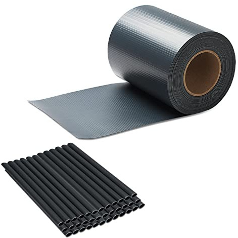 Izrielar Strisce per Protezione della Privacy per recinzioni a doppia asta, con 30 clip di fissaggio, 35 m x 19 cm, colore antracite