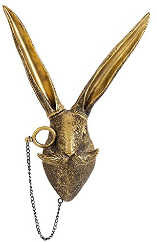 Testa 3D da parete ornamento cervo ornamento testa di coniglio sculture da parete testa di animale statua arte moderna teste di animali in resina accessori per la casa decorazioni da parete per