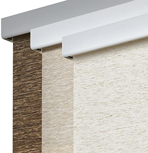 Persilux Free-Stop Cordless Light Filtering Roller Window Shades for Home (Khaki 70 x 72) Natural Woven Fabric UV Protection Privacy Roller Shades for Windows, Home, Kitchen, Doors, Living Room