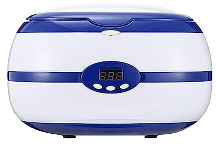 Pulitore ad ultrasuoni per uso domestico 35W Pulitore multifunzionale per occhiali 12V Pulitore automatico per orologi,Blue