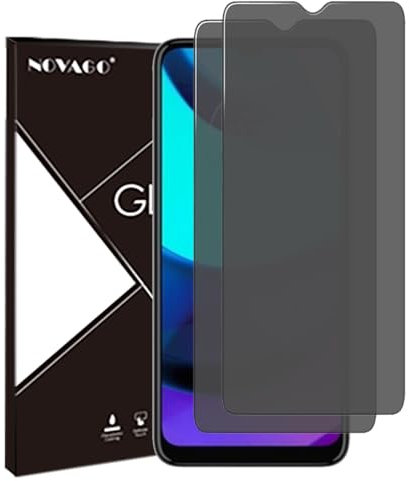 NOVAGO Compatible con Motorola Moto E20/E22/E22i – Lote de 2 protectores de pantalla de cristal templado resistente 0,33 mm 9H (tintado antiespíon)