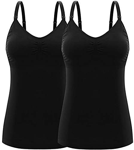 NUSGEAR 2pc sans Manches en Coton avec des Bretelles Femme Débardeur Grossesse Teeshirts Top Grossesse Hauts de Maternité Vetement Grossesse Pyjama Top de Maternité, T-Shirt de Grossesse Haut