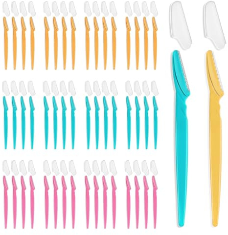 50Pcs Safe Use Precision Eyebrow Razors Unqiue Special Face Eyebrow Razor Ergonomic Grip Eyebrow Shaper Razors for Women and Men