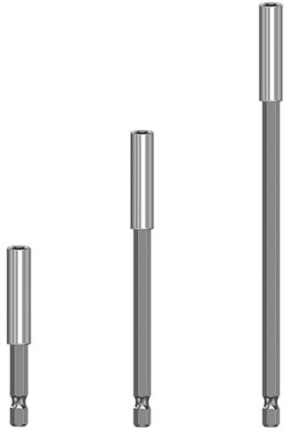 QZKJQDD 1/4 Hex-Shank Magnetische Bohrer, 3Tlg Magnet Bithalter Set, Bohrmaschine Verlängerungsstange, Bithalter Magnetisch, für Elektrische Bohrmaschine Schraubendreher - 60/100/150mm
