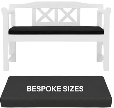 Kosiproducts Custom Bench Cushions, Bespoke Crash Mats, Cut To Size Outdoor and Inddor Seating Pads, Black, 10cm Thick