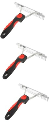 Kisangel 3 Pièces Peigne Épilatoire Vache Peigne De Toilettage Pour Bovins Crinière De Cheval Brosse à Bétail Brosse à Cheveux Cheval Shampooing Brosse De Nettoyage Rauque Râteau Caoutchouc